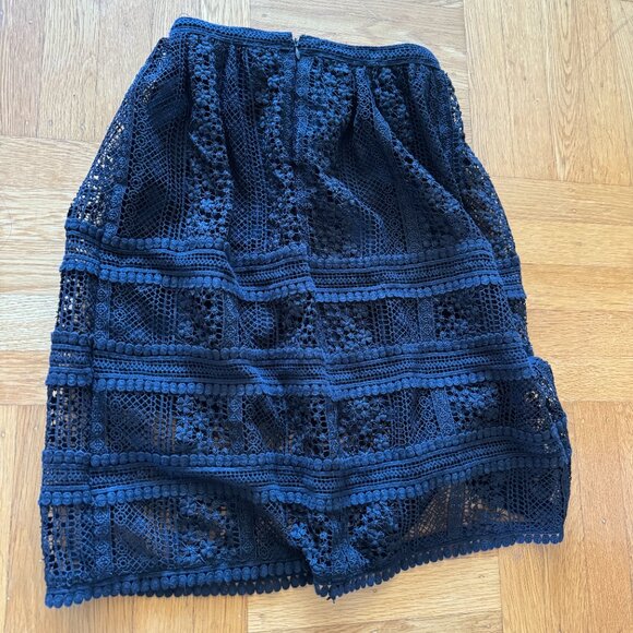 Allsaints Rowan black lace midi skirt UK 4 US 0 - Picture 3 of 9